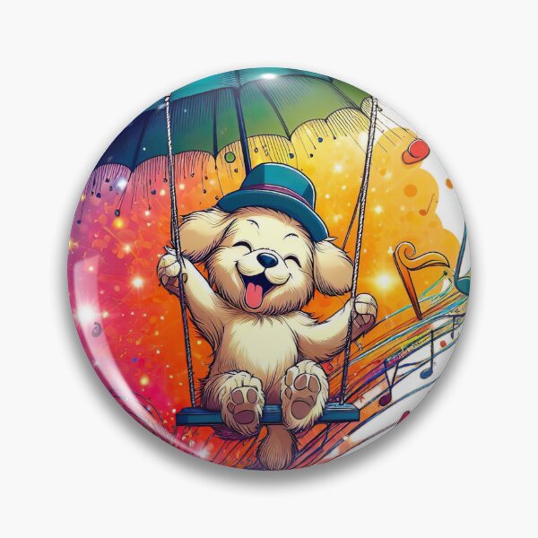 Item preview, "Joyful Dog on Colorful Musical Notes - Whimsical Vector Illustration with Vibrant Lighting" designed and sold by Huycao211.
