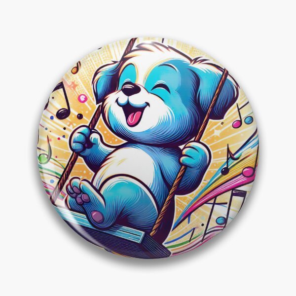 Item preview, "Joyful Dog on Colorful Musical Notes - Whimsical Vector Illustration with Vibrant Lighting" designed and sold by Huycao211.