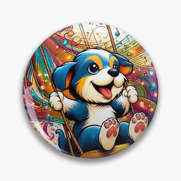 Item preview, "Joyful Dog on Colorful Musical Notes - Whimsical Vector Illustration with Vibrant Lighting" designed and sold by Huycao211.