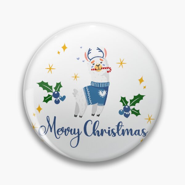Item preview, Happy Holidays 111. Merry Christmas llama blue designed and sold by amahechoamano.