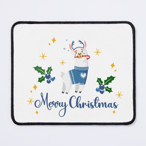 Item preview, Happy Holidays 111. Merry Christmas llama blue designed and sold by amahechoamano.