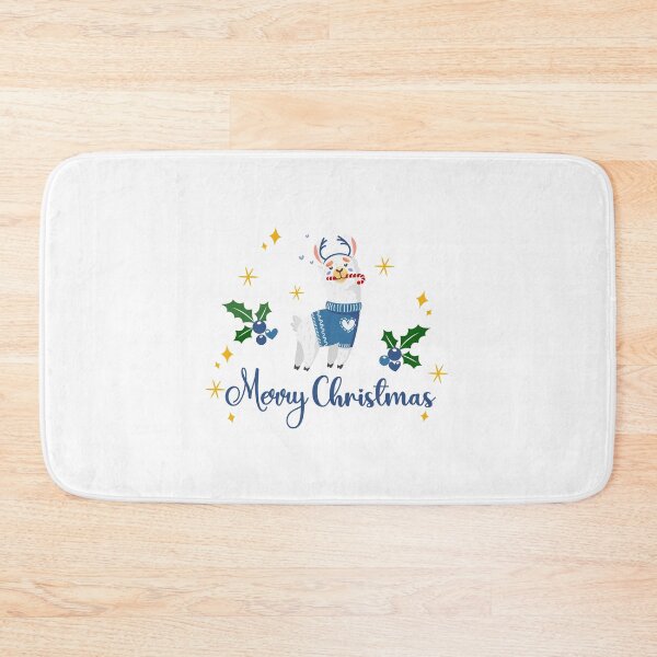 Item preview, Happy Holidays 111. Merry Christmas llama blue designed and sold by amahechoamano.