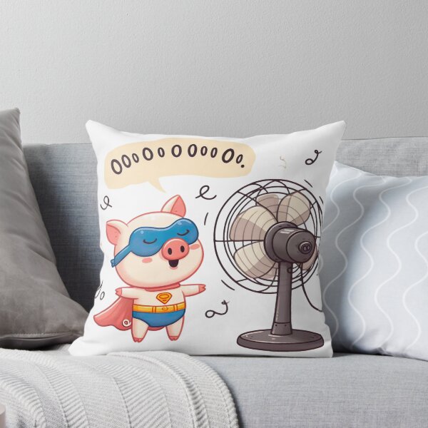Item preview, "Adorable Pig Superhero Transformation - Whimsical Vector Illustration with Playful Text and Gentle Breeze" designed and sold by Huycao211.