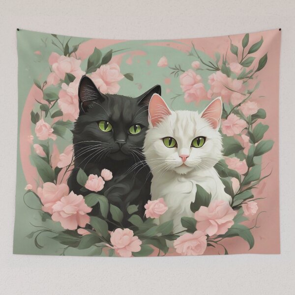 Item preview,  white and black cats designed and sold by baspettersen.