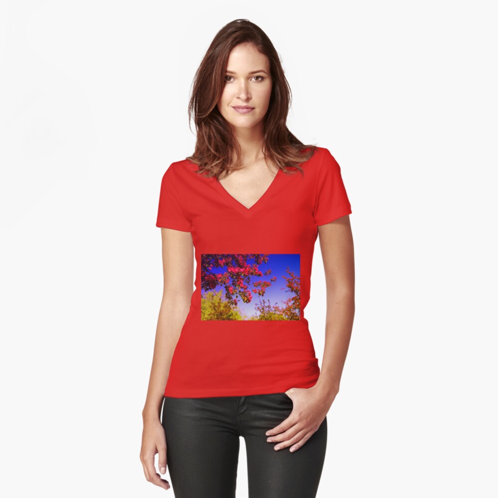 Item preview, Fitted V-Neck T-Shirt designed and sold by Mallorn.