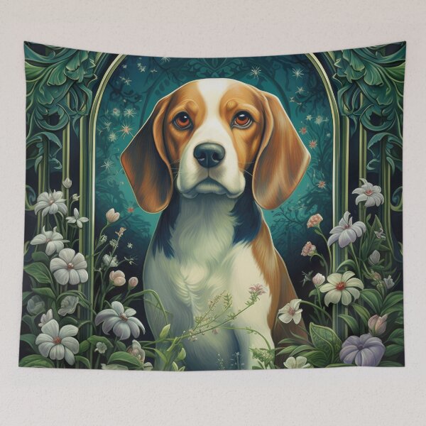 Item preview, Beagle dog in vintage retro art design designed and sold by WallyPink.
