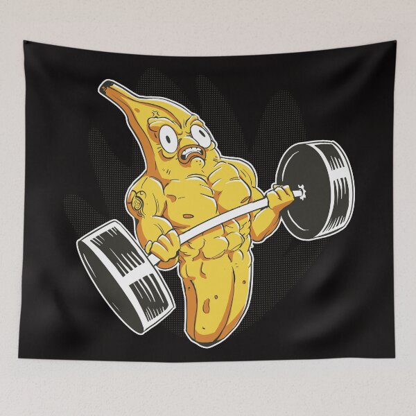 Item preview, Bodybuilder Banana Lifting Weights Funny Bodybuilding  designed and sold by DrawHandArt.
