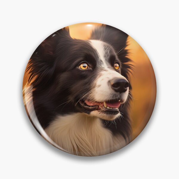 Item preview, Rough haired black and white border collie dog breed in nature photography at a sunset designed and sold by NBSStore.