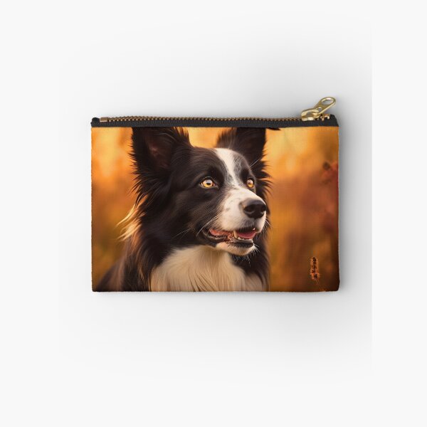Item preview, Rough haired black and white border collie dog breed in nature photography at a sunset designed and sold by NBSStore.