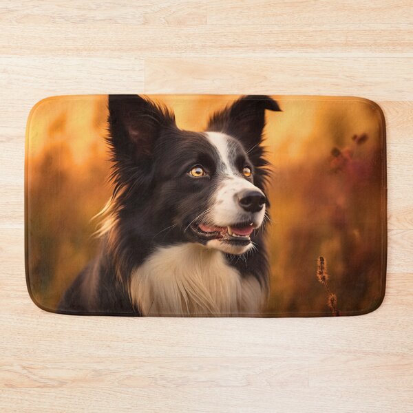 Item preview, Rough haired black and white border collie dog breed in nature photography at a sunset designed and sold by NBSStore.