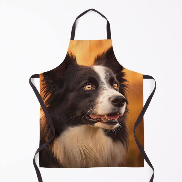 Item preview, Rough haired black and white border collie dog breed in nature photography at a sunset designed and sold by NBSStore.