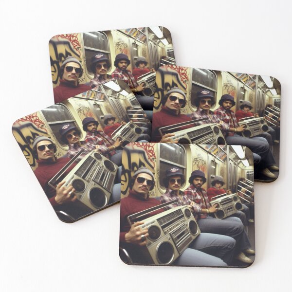 Item preview, Old School Brooklyn Cool Cats On Subway Boomboxes designed and sold by TheDarkWardrobe.