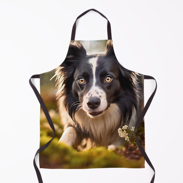 Item preview, Rough haired black and white border collie dog breed in nature photography at a sunset designed and sold by NBSStore.