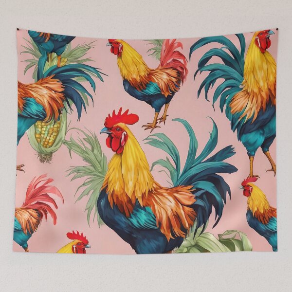 Item preview, Roosters with ears of corn. designed and sold by Ciervo Primavera.