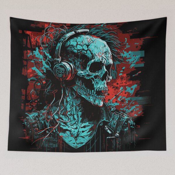 Item preview, Disc jockey de calavera zombie designed and sold by drizzd.