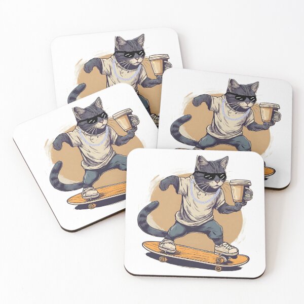 Item preview, Cool cat skateboarding designed and sold by All-N-All-2.