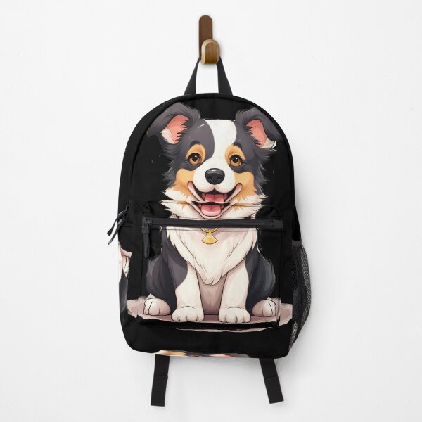 Item preview, Rough haired black and white border collie dog breed head illustration designed and sold by NBSStore.
