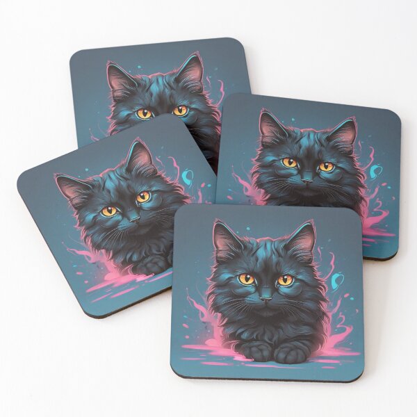Item preview, cute black cat designed and sold by baspettersen.