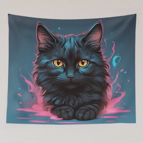 Item preview, cute black cat designed and sold by baspettersen.