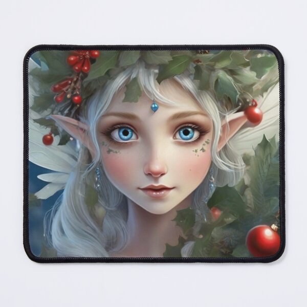 Item preview, Christmas Enchantment: Forest Fairy with Big Blue Eyes  designed and sold by T-shirtMill.