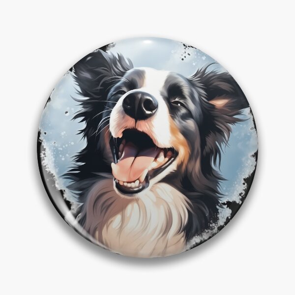 Item preview, Rough haired black and white border collie dog breed illustration designed and sold by NBSStore.