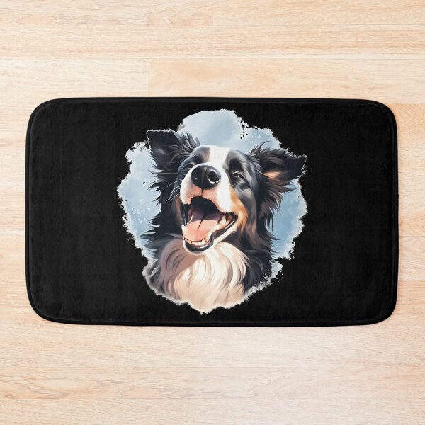 Item preview, Rough haired black and white border collie dog breed illustration designed and sold by NBSStore.