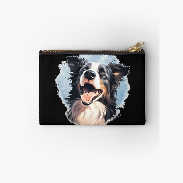 Item preview, Rough haired black and white border collie dog breed illustration designed and sold by NBSStore.