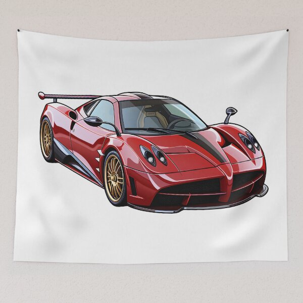 Item preview, Red Pagani Supercar artwork for speed lovers designed and sold by Cr-AI-tive.