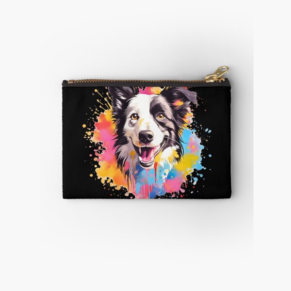 Item preview, Rough haired black and white border collie dog breed illustration designed and sold by NBSStore.