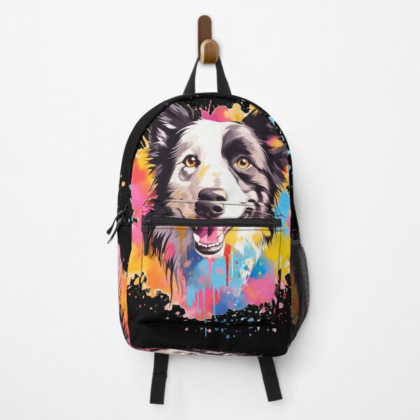 Item preview, Rough haired black and white border collie dog breed illustration designed and sold by NBSStore.