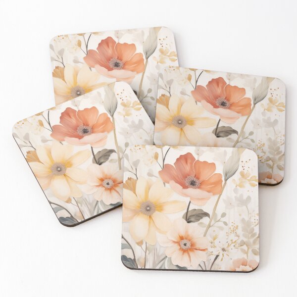 Item preview, Boho Style of Soft Florals, Pinks, Orange and Neutral Colors designed and sold by J-CCreative.