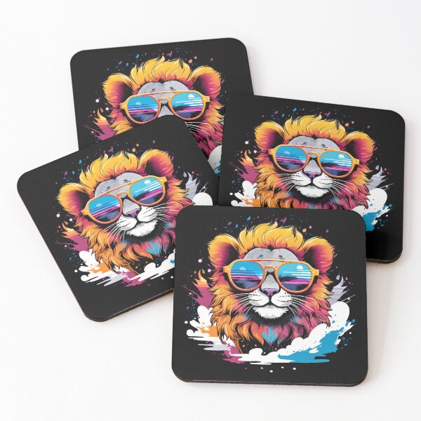 Item preview, Cool lion wearing sunglasses illustration designed and sold by NBSStore.