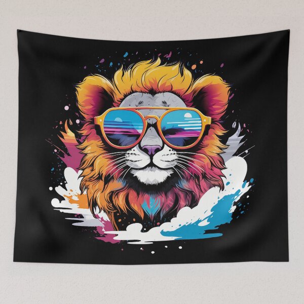 Item preview, Cool lion wearing sunglasses illustration designed and sold by NBSStore.