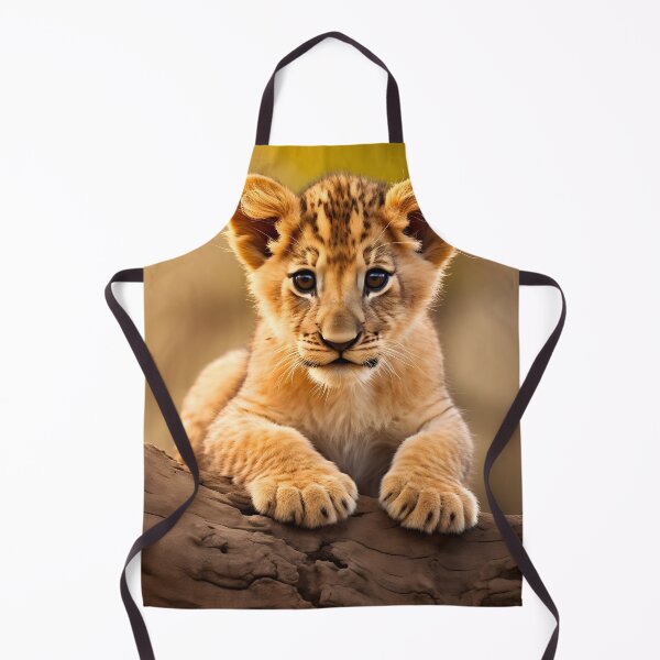 Item preview, Cute African baby lion cub, little wild cat predator animal in tropical savanna wildlife nature designed and sold by NBSStore.