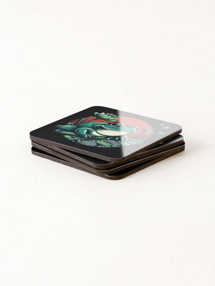 Thumbnail 4 of 5, Coasters (Set of 4), Frog designed and sold by Azrora.