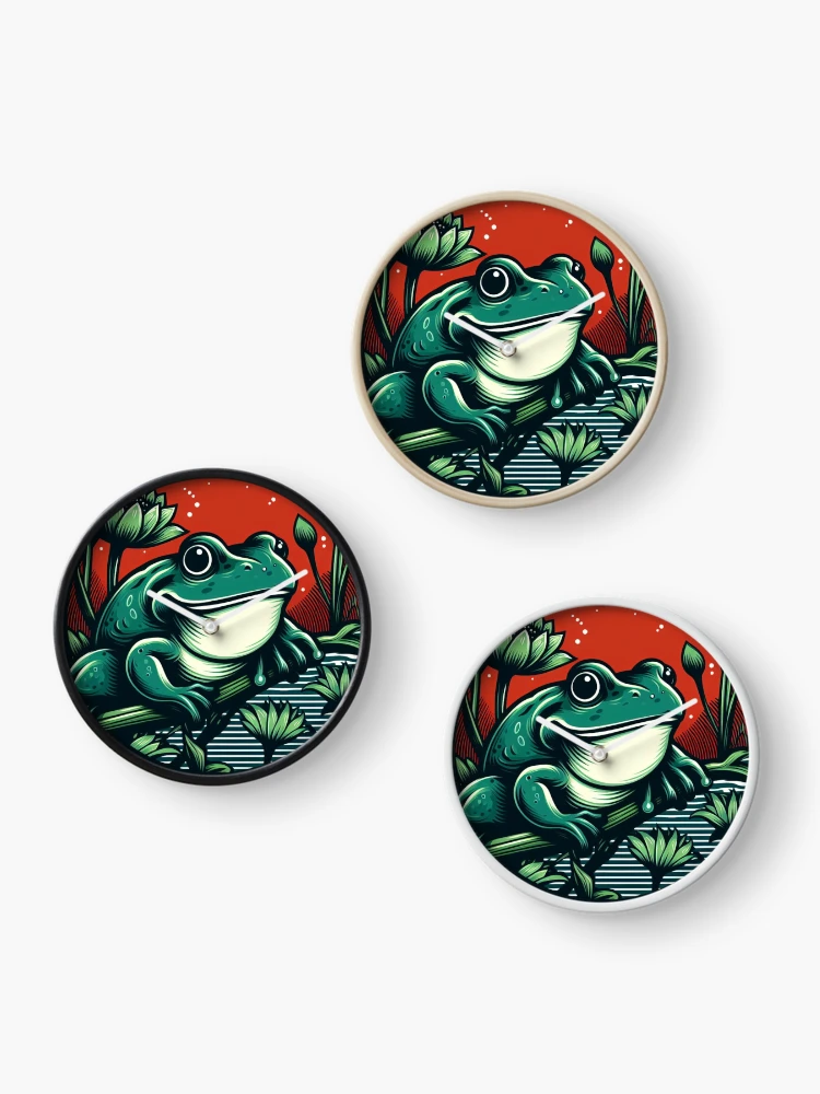 Thumbnail 3 of 4, Clock, Frog designed and sold by Azrora.