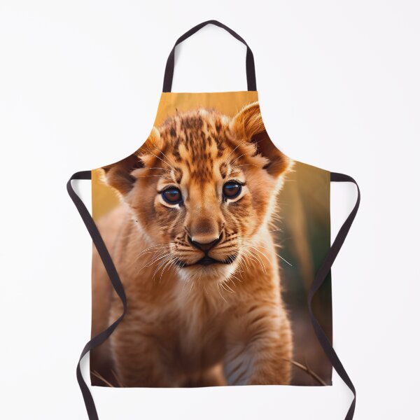 Item preview, Cute African baby lion cub, little wild cat predator animal in tropical savanna wildlife nature designed and sold by NBSStore.