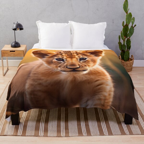 Item preview, Cute African baby lion cub, little wild cat predator animal in tropical savanna wildlife nature designed and sold by NBSStore.