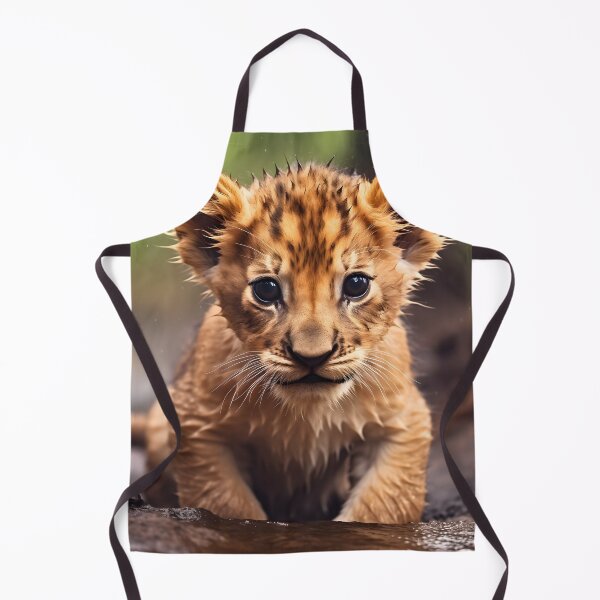 Item preview, Cute African baby lion cub, little wild cat predator animal in tropical savanna wildlife nature designed and sold by NBSStore.