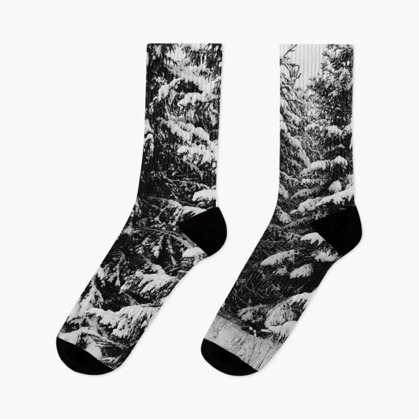 Item preview, Christmas trees covered with snow bw designed and sold by Jouko Lehto Photography.