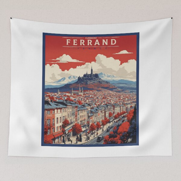 Item preview, Clermont Ferrand France Vintage Poster Tourism designed and sold by TravelersGems.