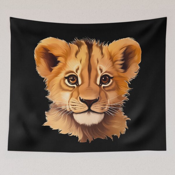 Item preview, Lion cub head illustration designed and sold by NBSStore.