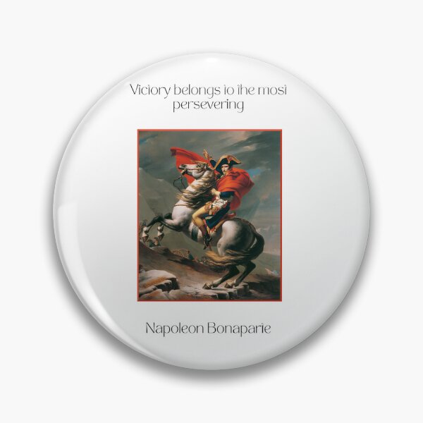 Artikelvorschau, „Der Sieg gehört zu den Beharrlichsten“, inspirierendes Zitat von Napoleon Bonaparte entworfen und verkauft von Kernow-Clothing.