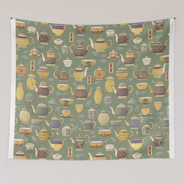 Item preview, Tea time japanese relax green designed and sold by Alessandro Remo Mazzoni Remotextiles.