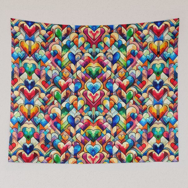 Item preview, Cubism Hearts Colorful Love Art Wrap designed and sold by gleefulme.