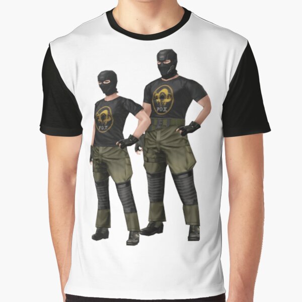 Vista previa del artículo con la obra «Metal Gear Solid Peace Walker - Soldados de camisa FOX», diseñado y vendido por OuterOutlet.