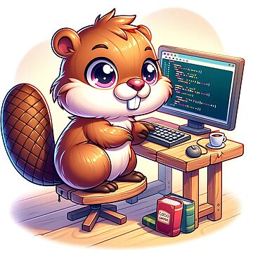 Artwork thumbnail, Beaver Learning How to Code by Mugs and Shirts
