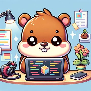 Artwork thumbnail, Coding beaver hard at work by Mugs and Shirts