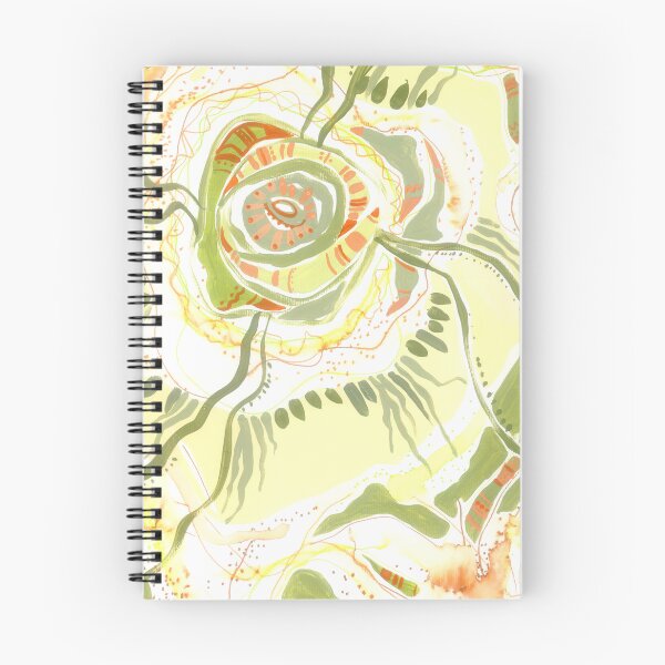 Item preview, Flor verde abstracta, arte botánico, sol amarillo claro designed and sold by irusca_ artworks.