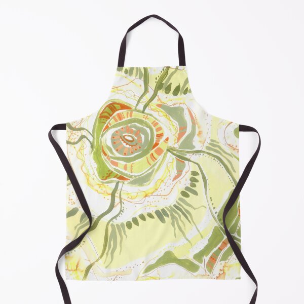 Item preview, Abstract green flower, Botany art, light yellow sun designed and sold by irusca_ artworks.